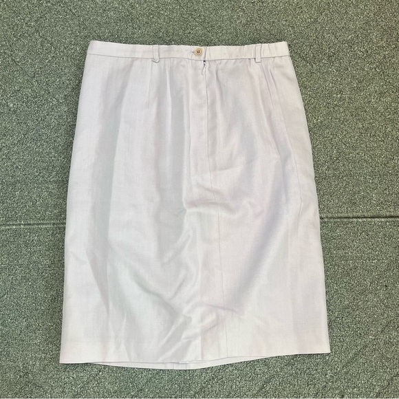 Vintage Talbots Pleated Linen Rayon A Line Skirt Size 12 Purple Lined Front Zip - Picture 1 of 12